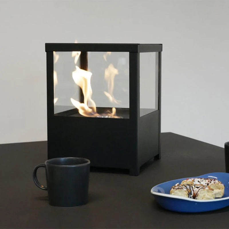 Chimenea de bioetanol de mesa cuadrada - Negro