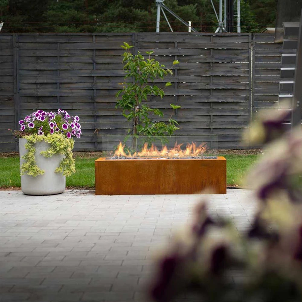 chimenea de gas independiente Planika Galio Corten