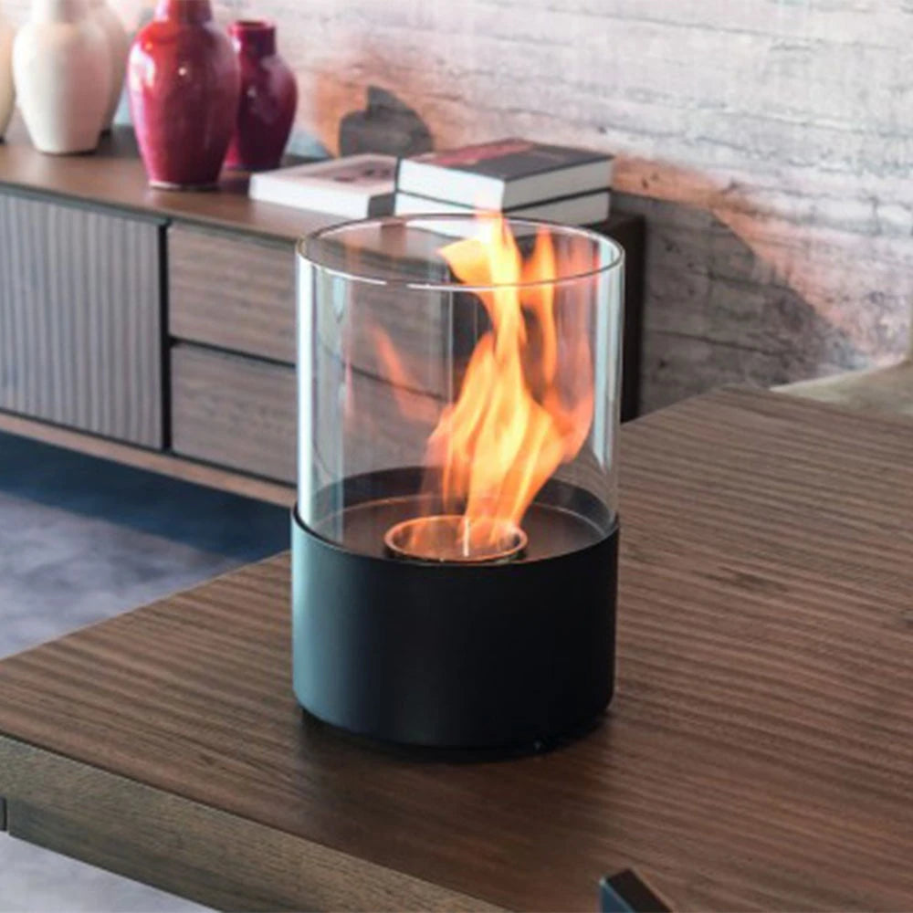 Chimenea de mesa redonda - Negro