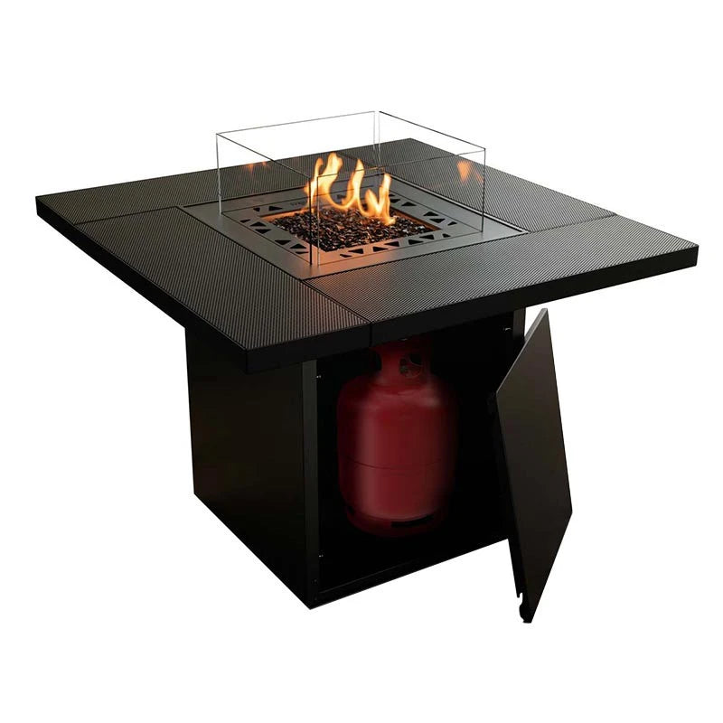 Planika Square Table outdoor gas fireplace for LPG gas cylinders