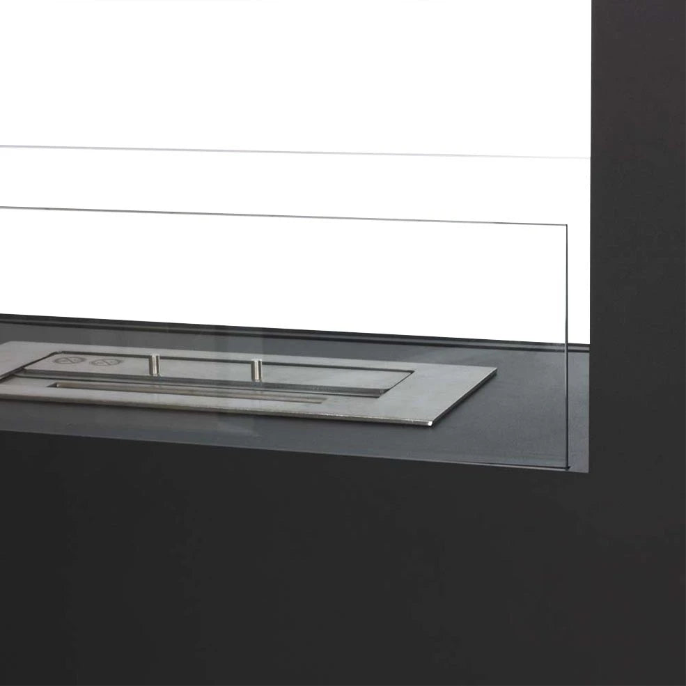 XL Chimenea de bioetanol de acero en negro