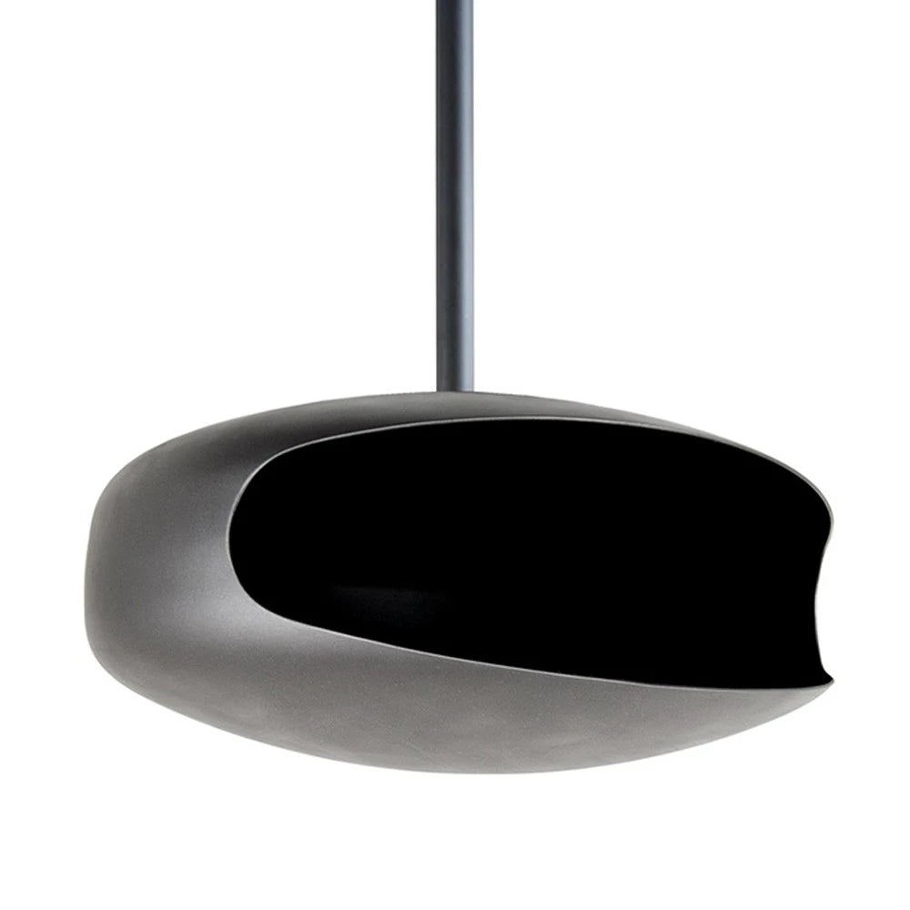 Black UFO-50 Hein & Haugaard handcrafted ceiling-mounted fireplace