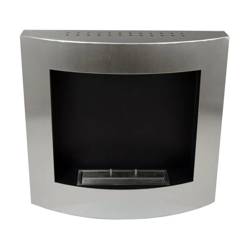 Chimenea bioetanol curvada de pared - Plateado