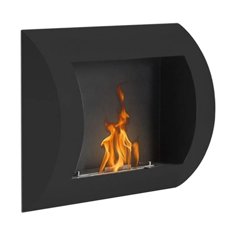 Ocean - Chimenea de bioetanol de pared Negro