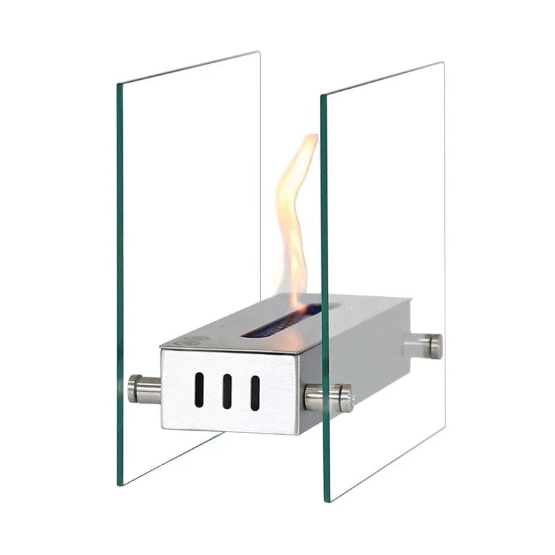 Kensington - Chimenea de bioetanol de cristal con quemador de acero