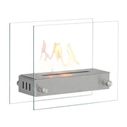 Kensington - Chimenea de bioetanol de cristal con quemador de acero