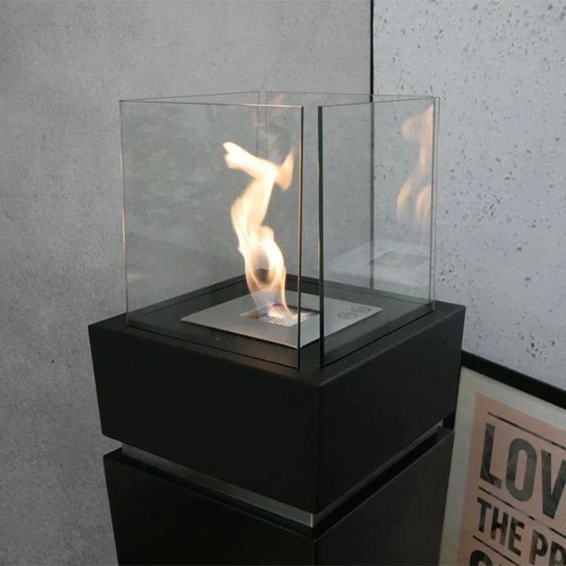 Chimenea de bioetanol estilo cono de cuatro caras