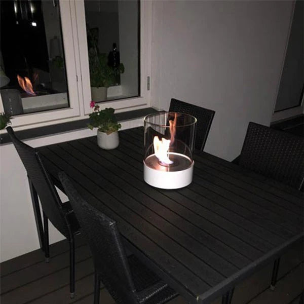 Southwark Blanco - Chimenea de sobremesa redonda
