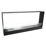 Chimenea de bioetanol de ventana negra 140 cm