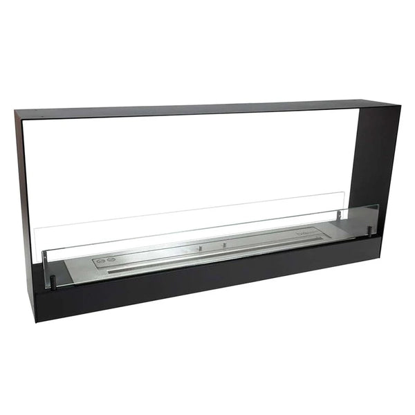 Chimenea de bioetanol de ventana negra 140 cm