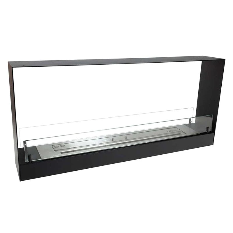 Chimenea de bioetanol de ventana negra 140 cm