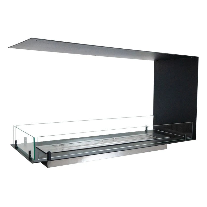 Foco Room Divider 1000 bioethanol fireplace with three-sided flame view.