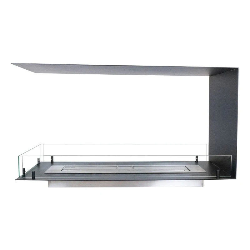 Foco Room Divider 1000 bioethanol fireplace with three-sided flame view.