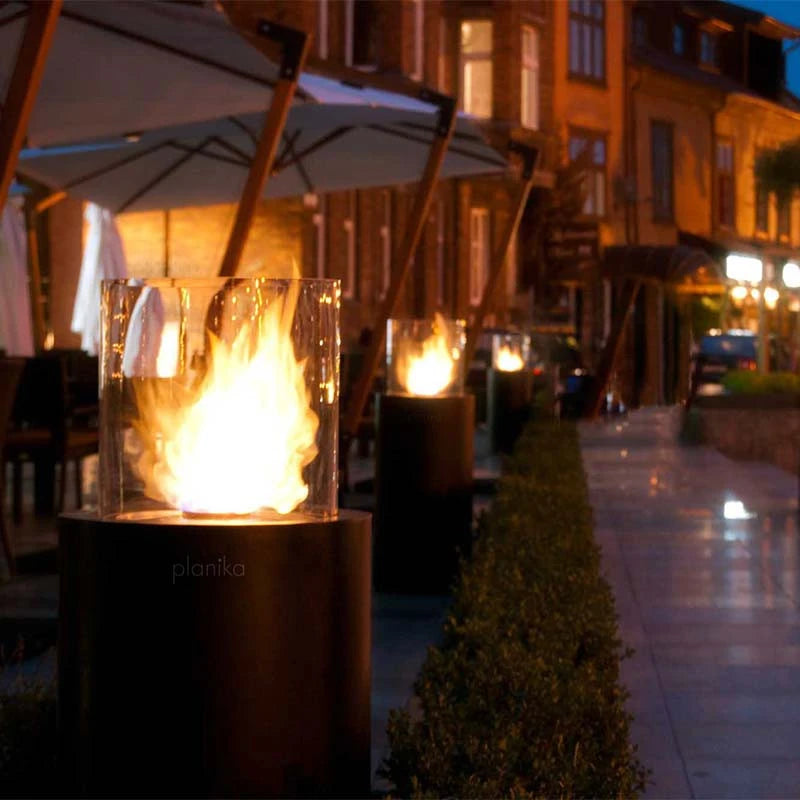 Totem bioethanol fireplace in circular design