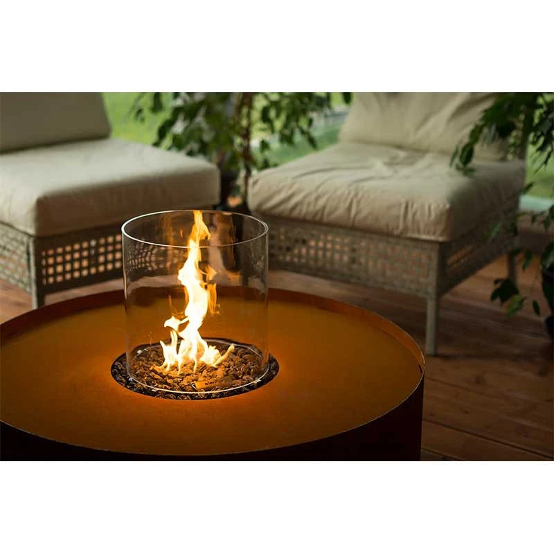Planika Galio Fire Pit Corten Automatic Outdoor Gas Fireplace