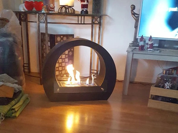 Chimenea bioetanol arqueada - Negro