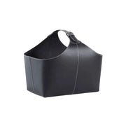 Cubo de cuero para leña con cierre
