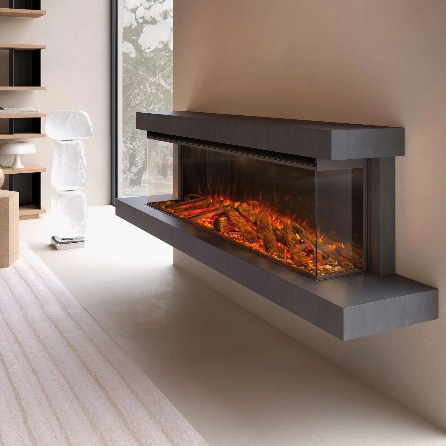 Chimenea eléctrica de pared Lumen 1600 – Antracita