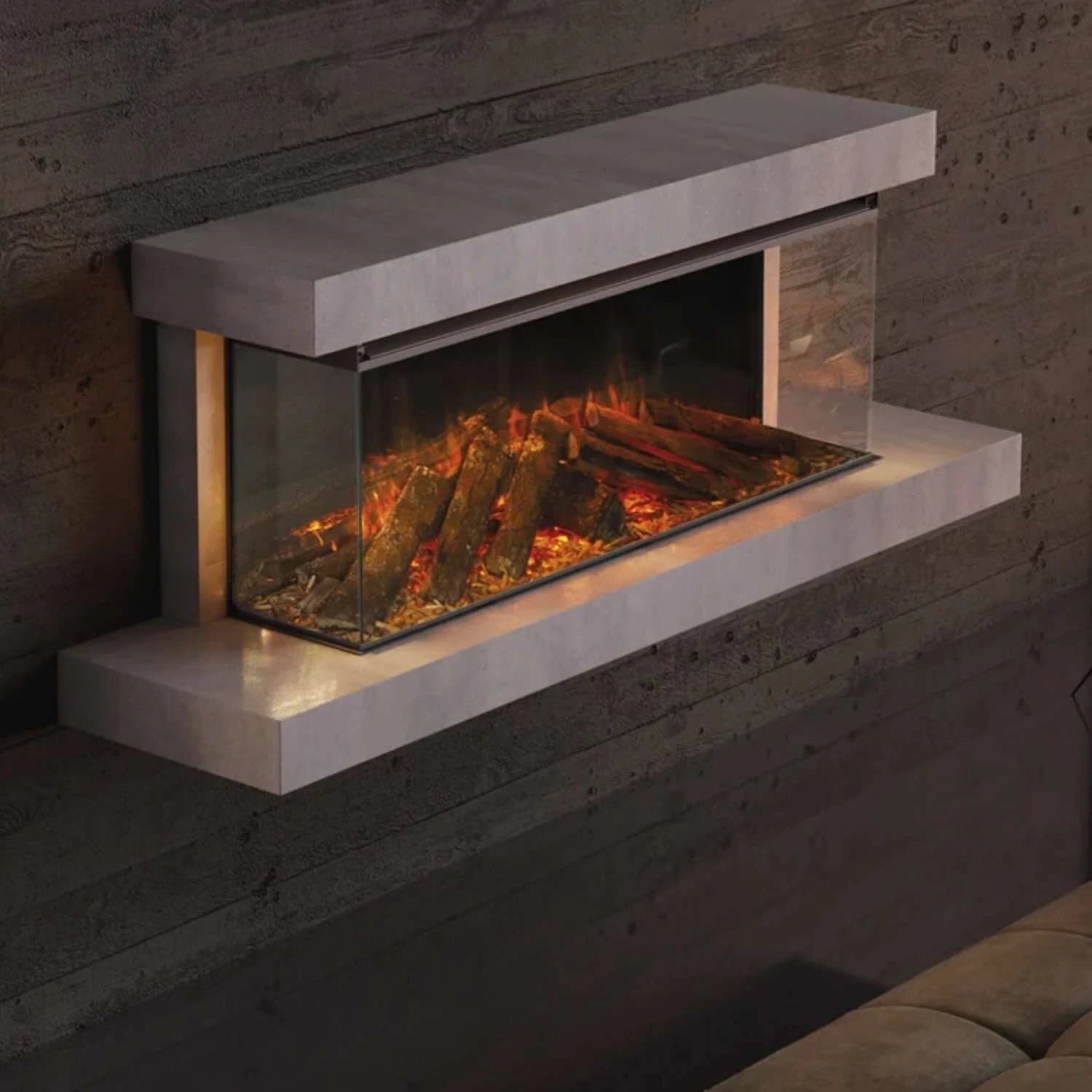 Chimenea eléctrica de pared Lumen 870 – Piedra