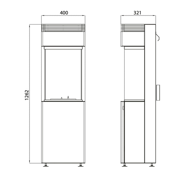 Chimenea de pie Biotronic 400