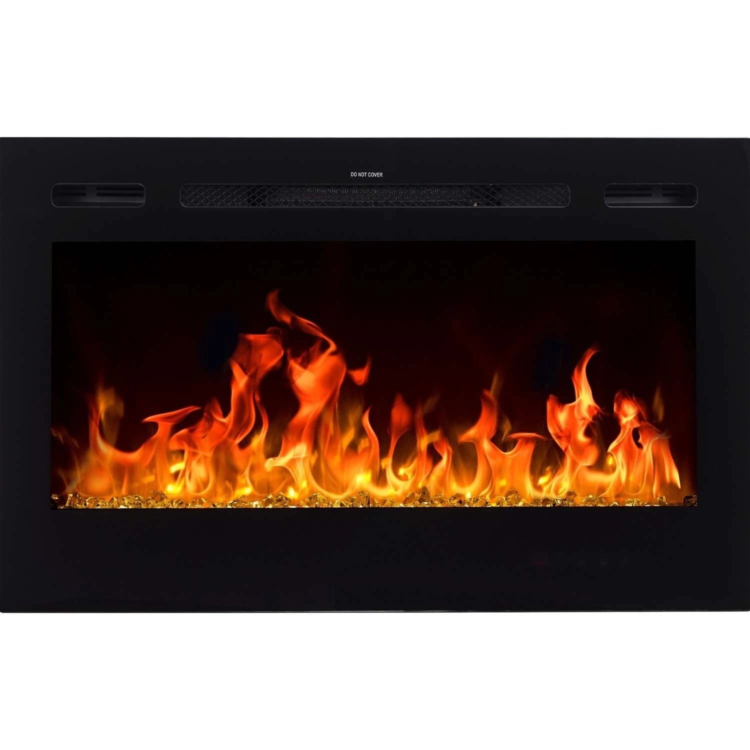 Merseyside negro chimenea electrica