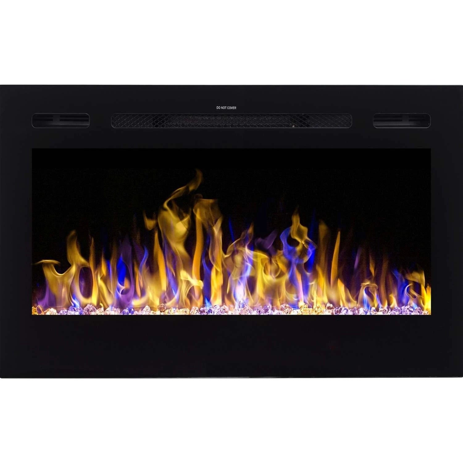 Merseyside negro chimenea electrica