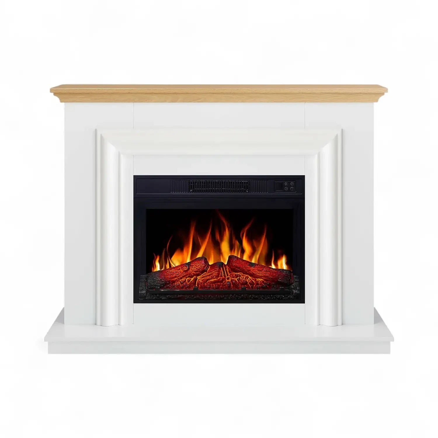 Chimenea Eléctrica Marbelya – Blanco / Roble Natural