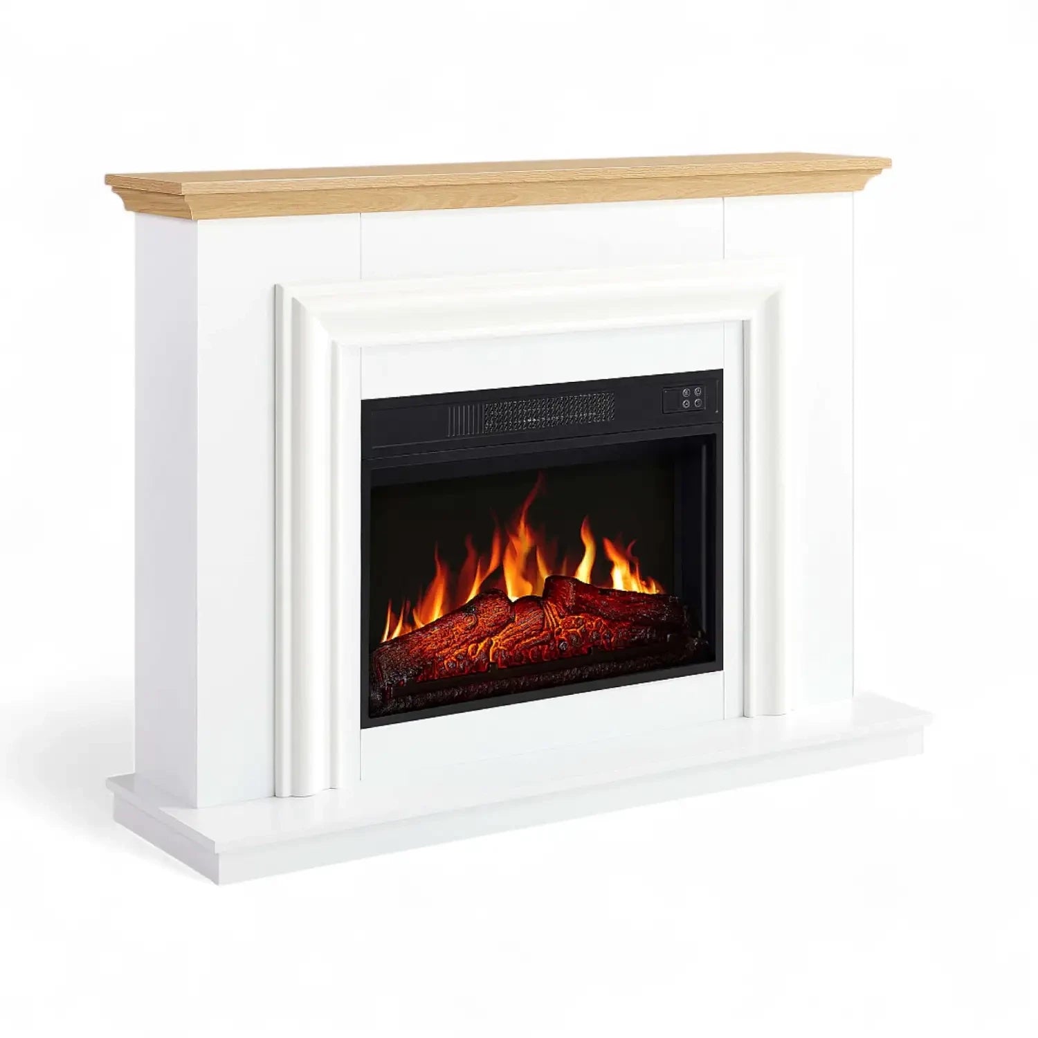 Chimenea Eléctrica Marbelya – Blanco / Roble Natural