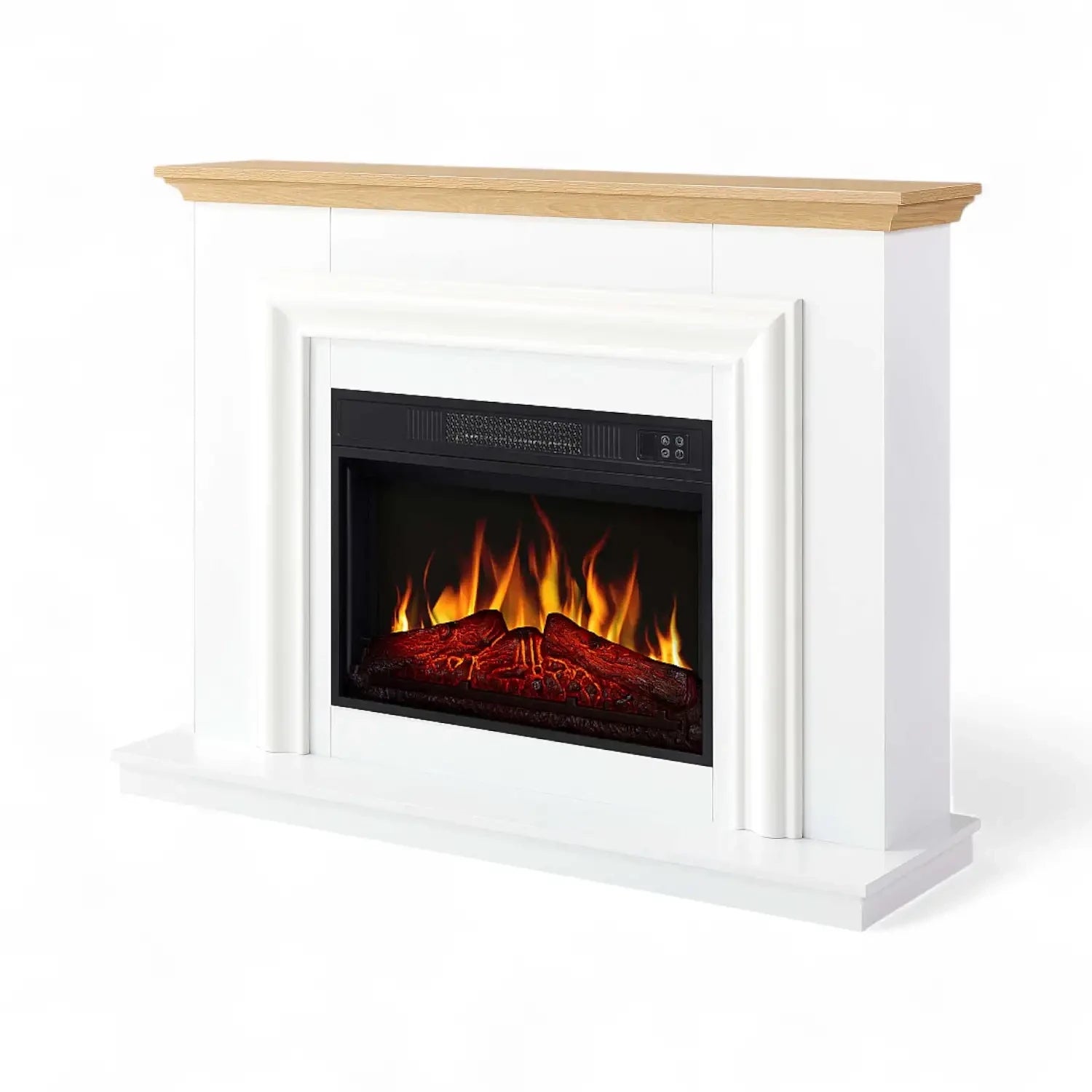Chimenea Eléctrica Marbelya – Blanco / Roble Natural