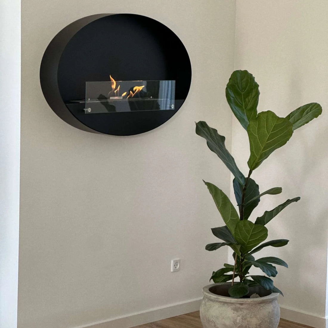 Maryland - Chimenea bioetanol de pared ovalada