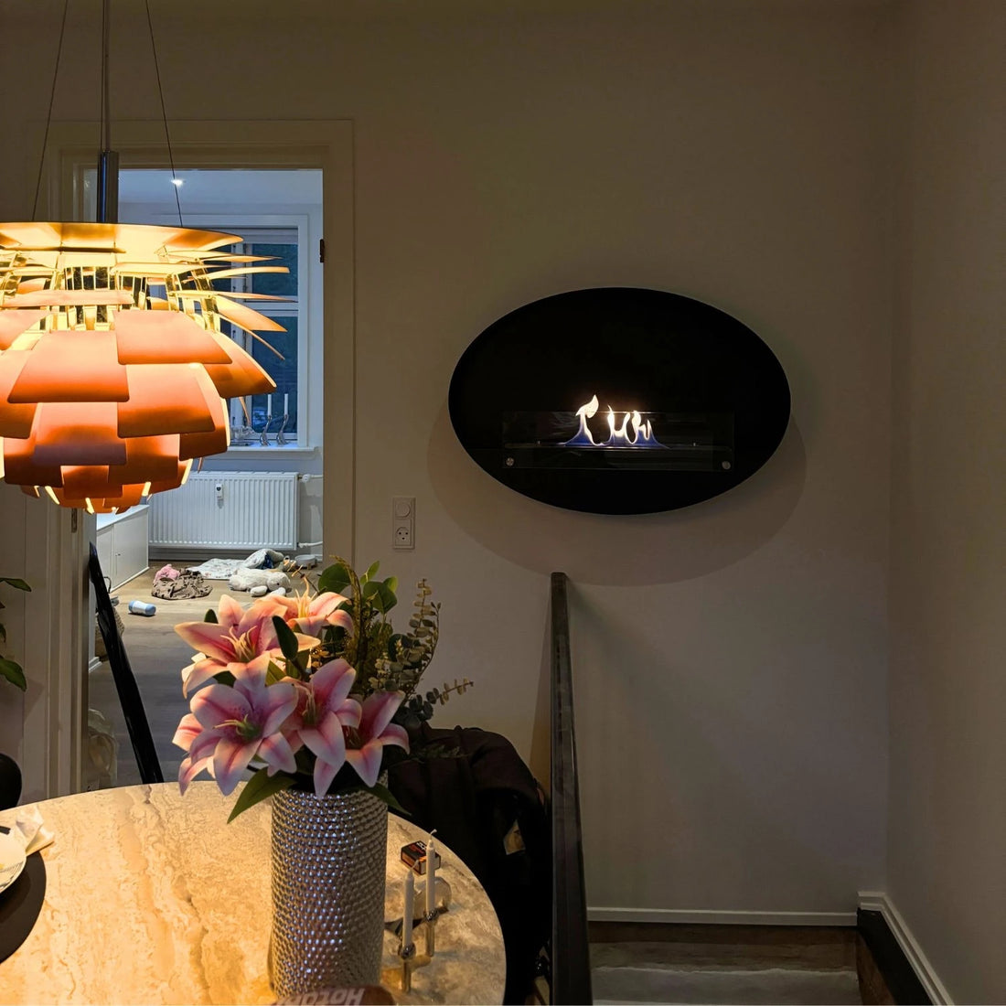 Maryland - Chimenea bioetanol de pared ovalada