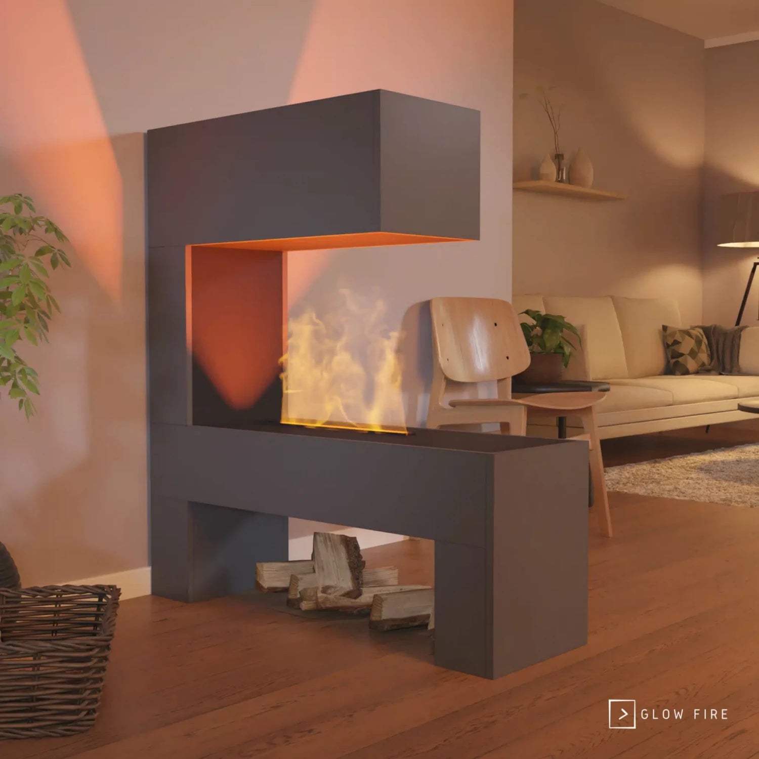Chimenea híbrida Mozart – Gris