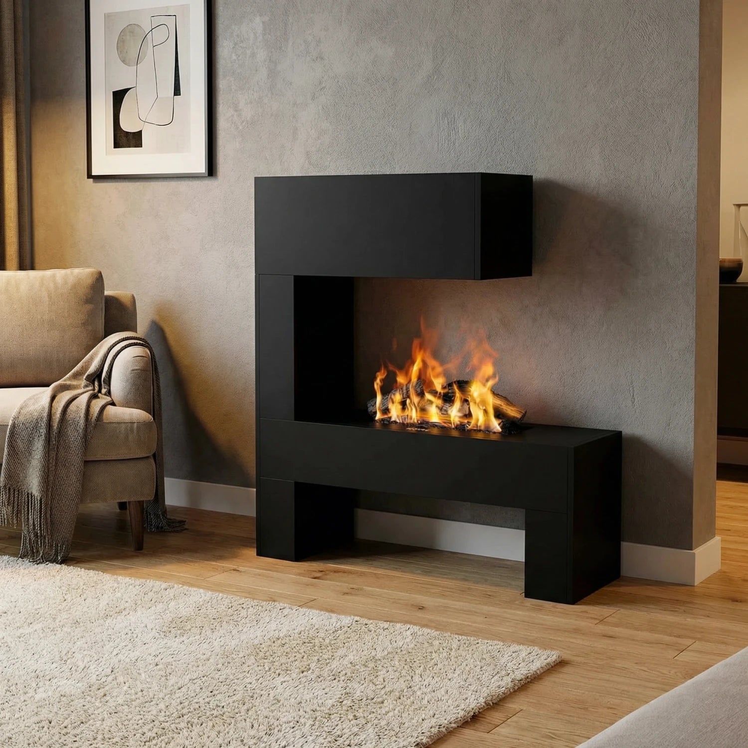 Mozart - Chimenea vapor de agua en negro