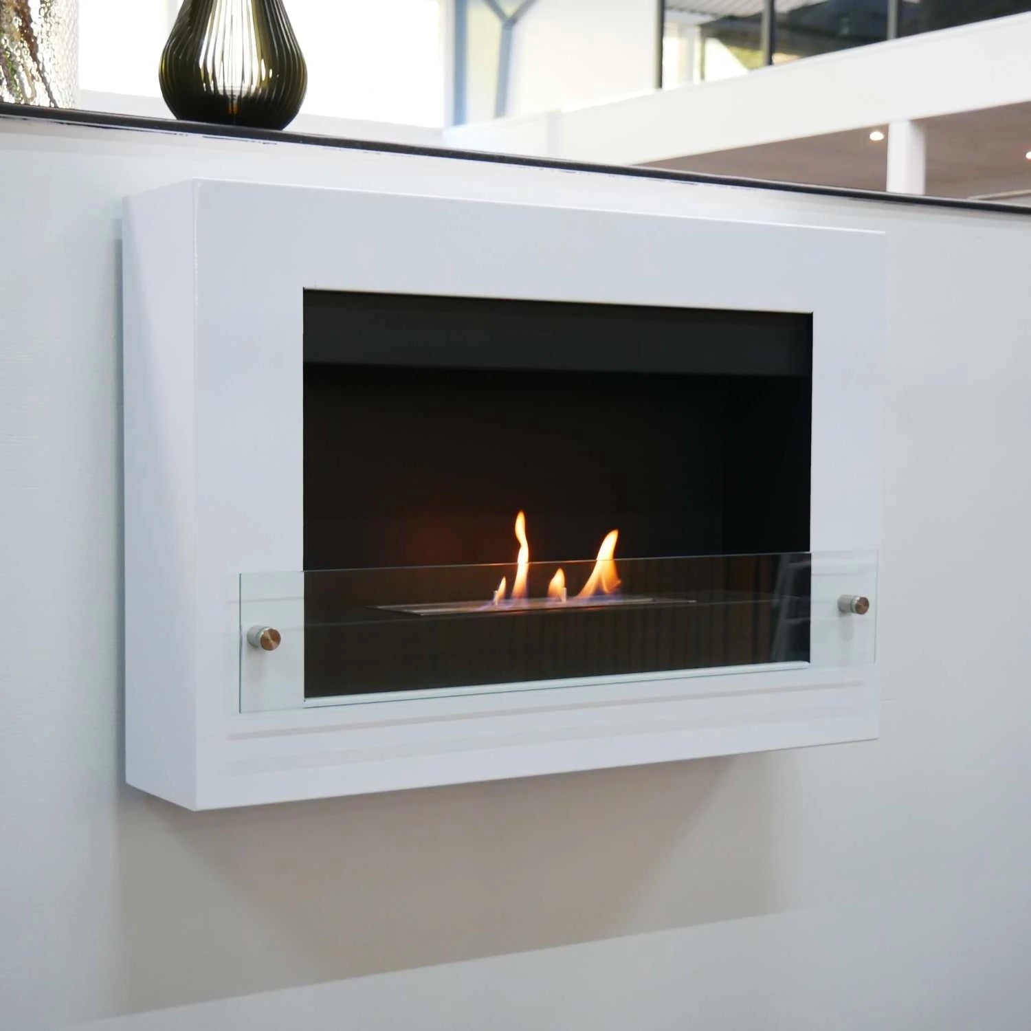 Nebraska Blanco - Chimenea bioetanol de pared