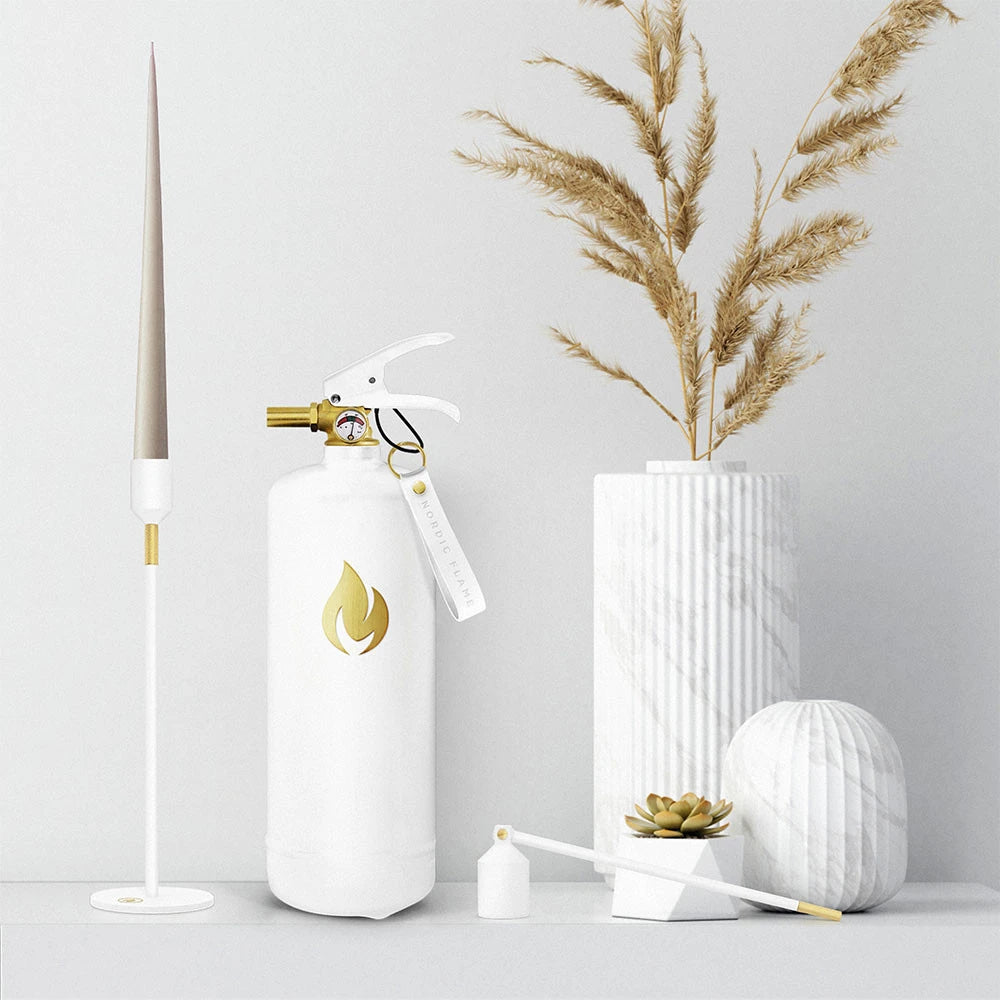 Extintor blanco 2 kg - Dorado