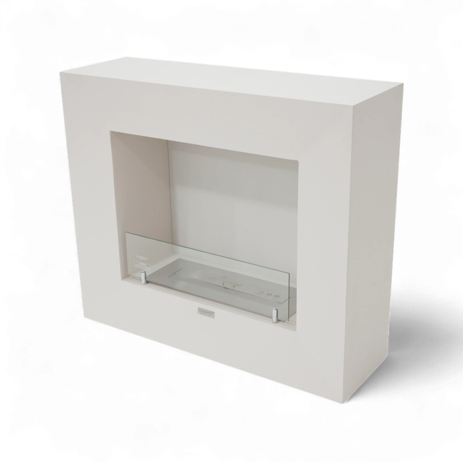 MILANO bioethanol fireplace in Cream White – freestanding with glass