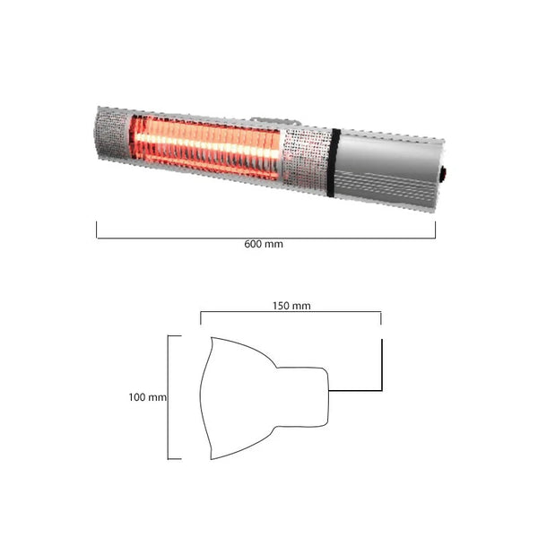 Calefactor exterior eléctrico de pared 500/1000/1500 W
