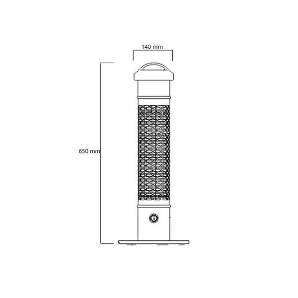 Radiador de patio eléctrico portátil - 1200 W - Plateado