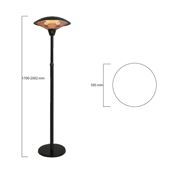 Radiador de pie eléctrico - 900/1200/2100 W - Negro