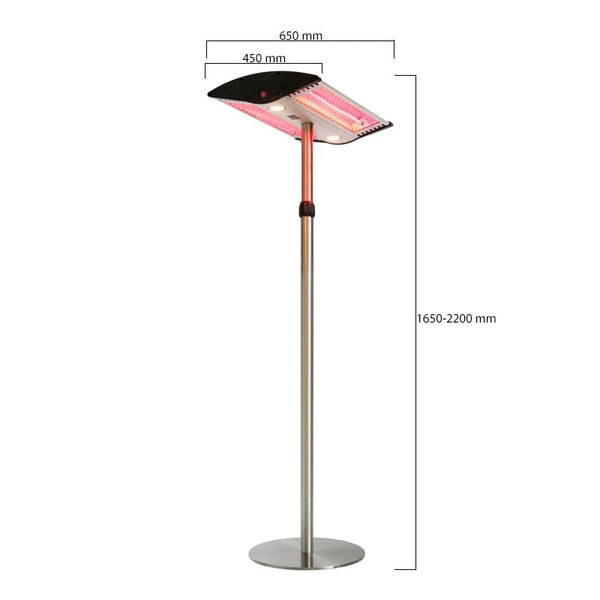 Calefactor de patio eléctrico de suelo 1000/2000 W, GT