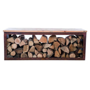 Almacenamiento de madera en acero corten