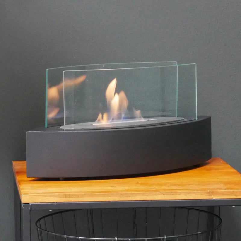 Chimenea de bioetanol de mesa ovalada - Negro
