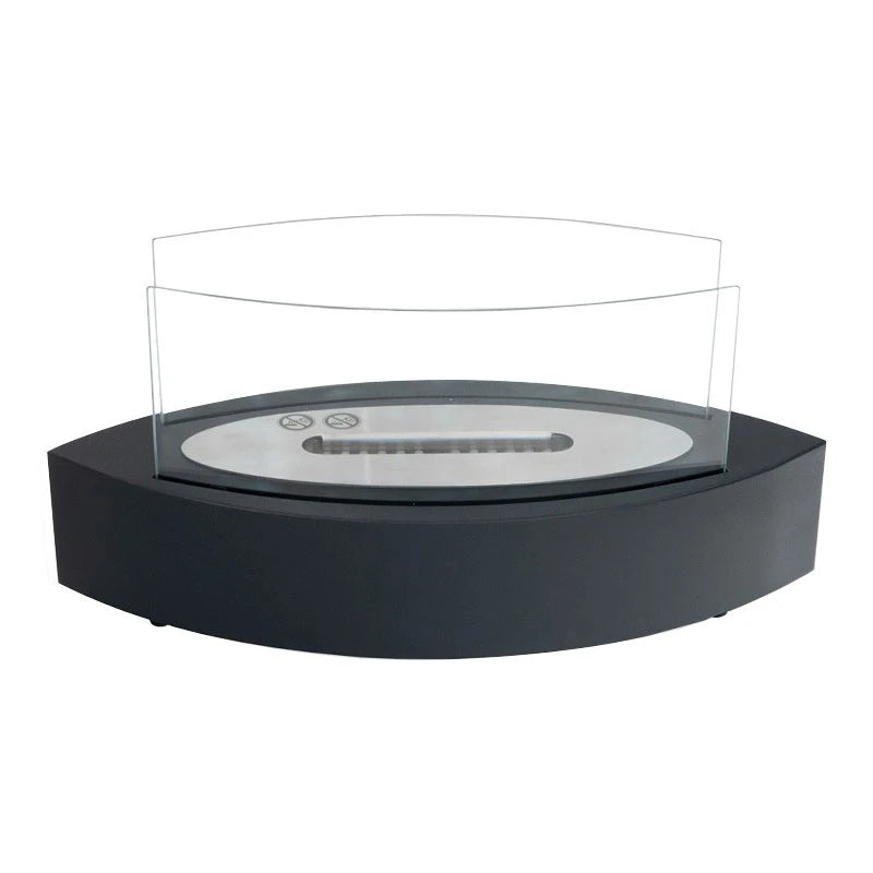 Chimenea de bioetanol de mesa ovalada - Negro