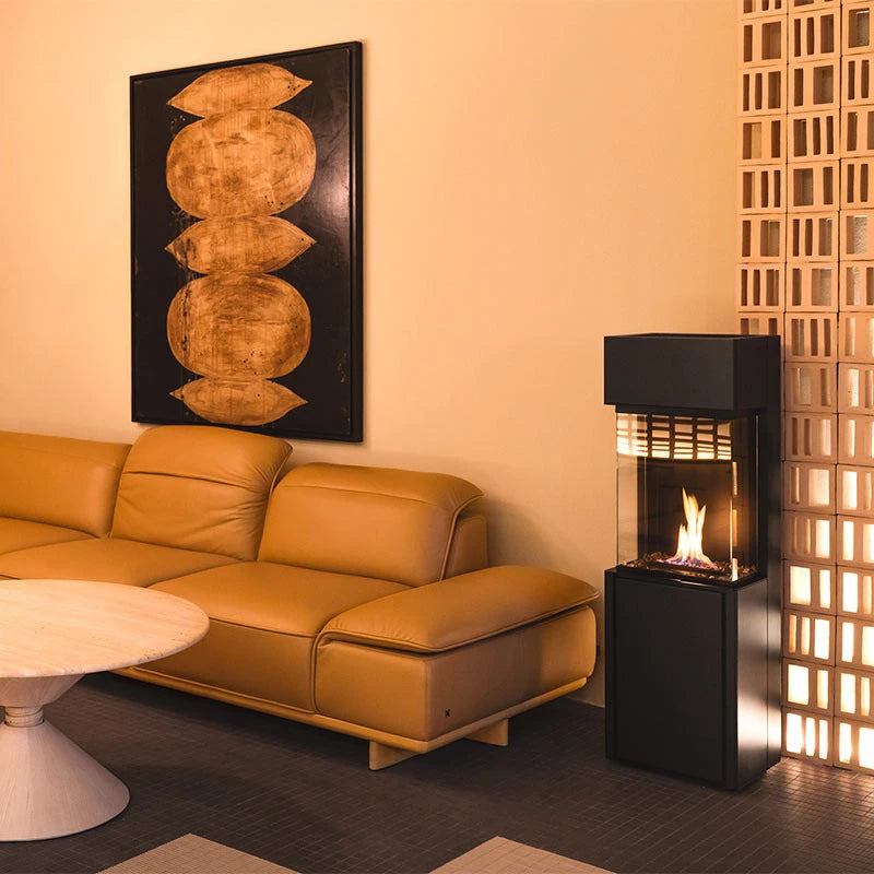 Planika Arcticon Black - Free-standing remote controlled Burning Ethanol Vapors bioethanol fireplace