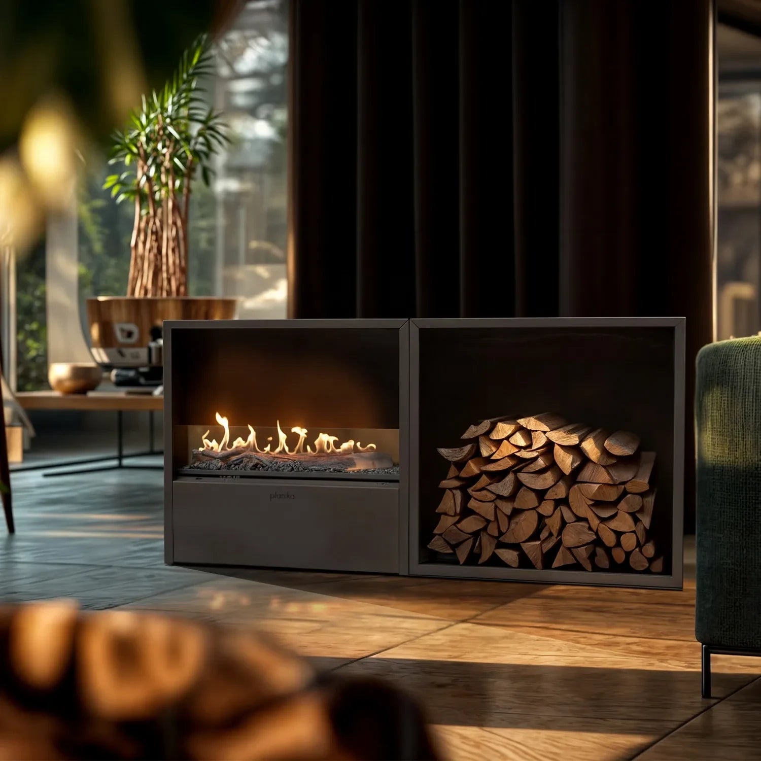 Logbox for Planika Fires Cottage Bioethanol Fireplace