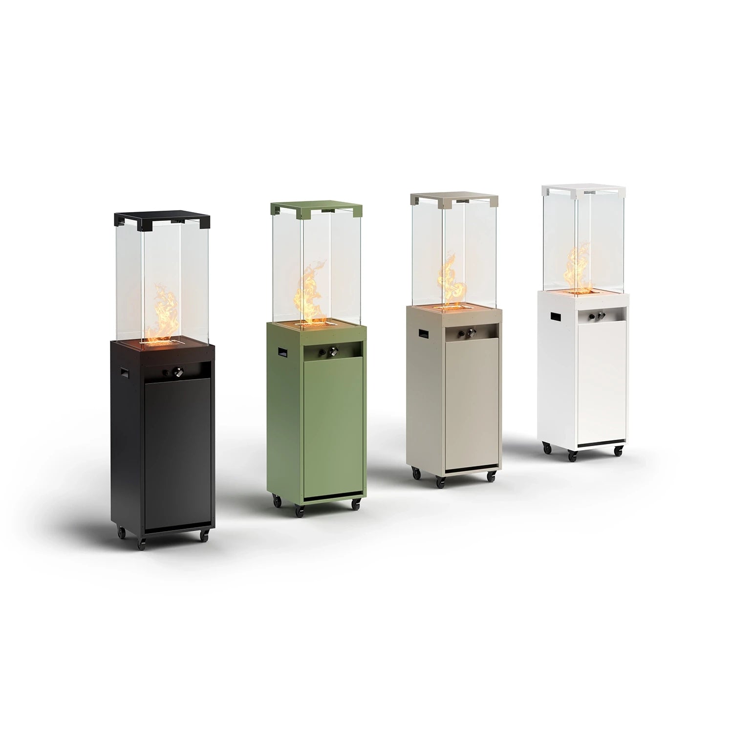 Faro Outdoor Gas Fireplace in the Colour Traffic White