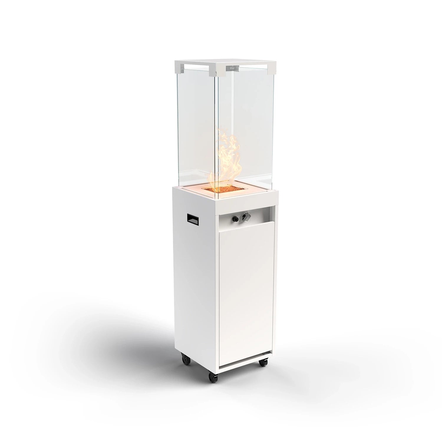 Faro Outdoor Gas Fireplace in the Colour Traffic White