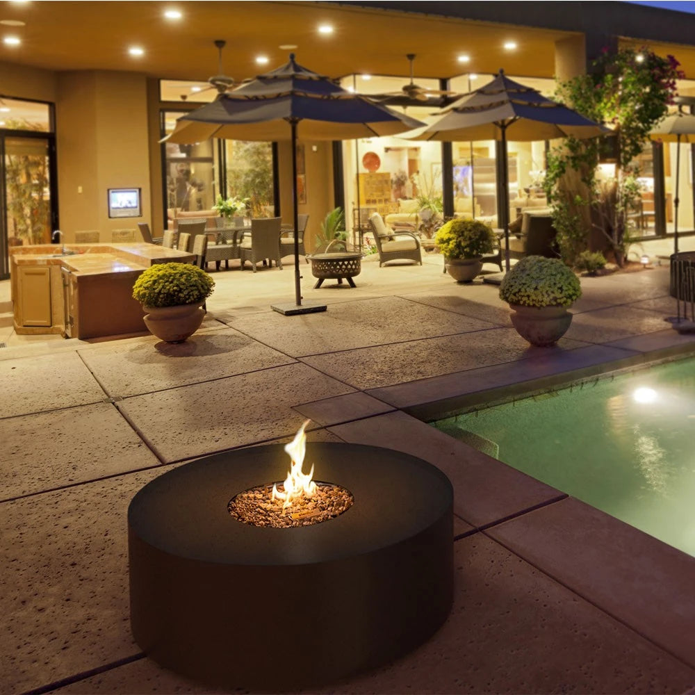Planika Galio Fire Pit Black Automatic outdoor gas fireplace
