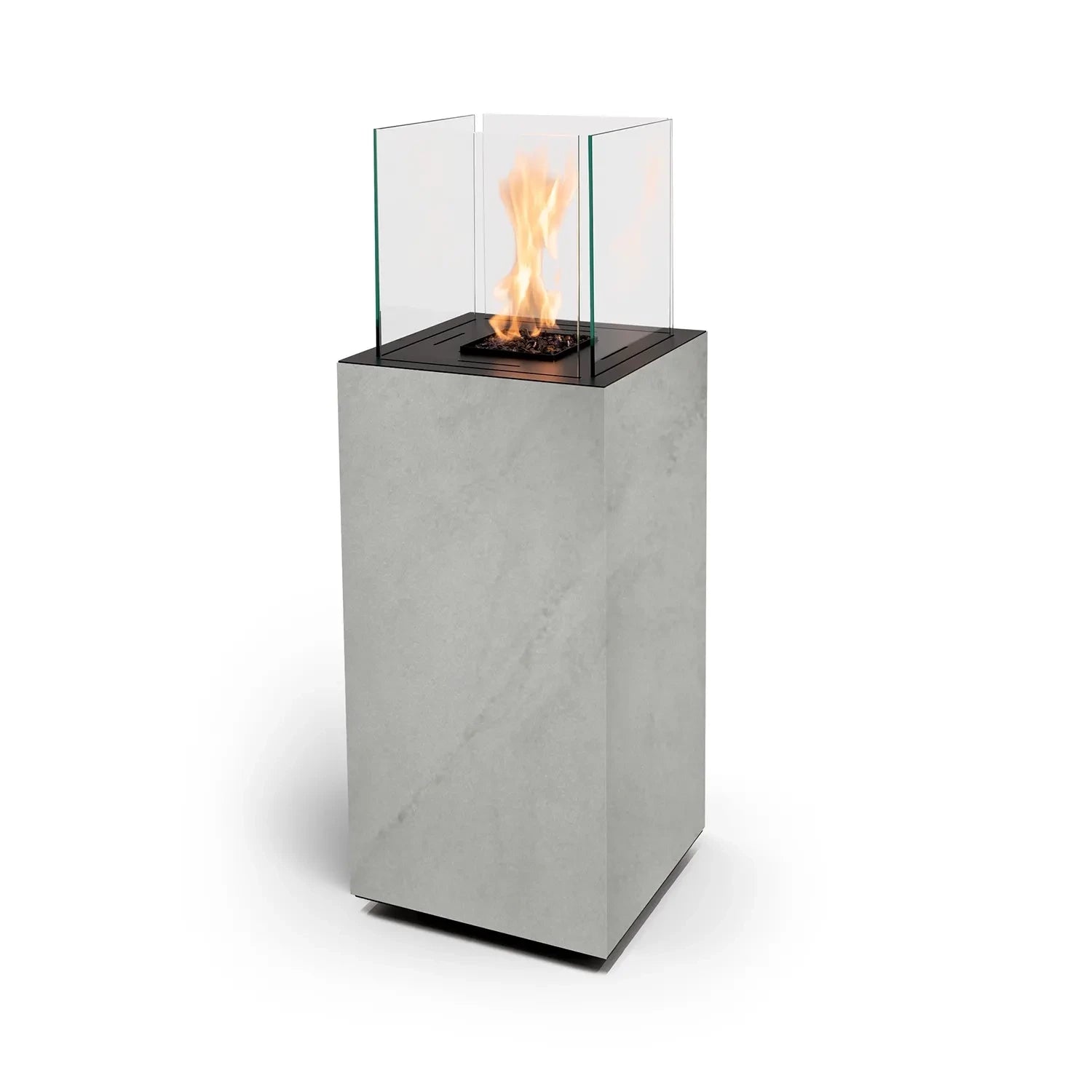 Planika Porto Kreta BEV bioethanol concrete finish fireplace