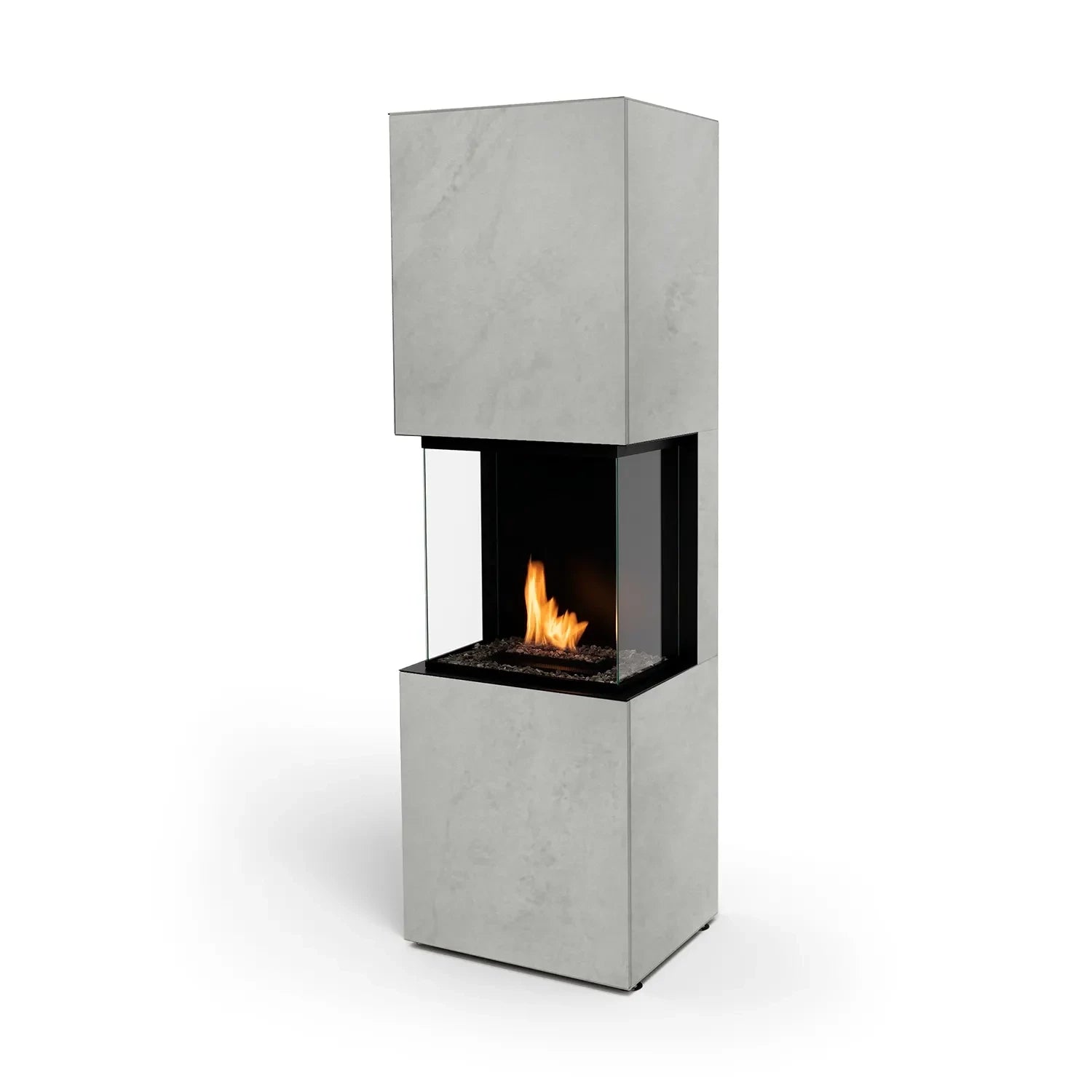 Planika Rock Kreta Firplace - Remote controlled BEV bioethanol fireplace with concrete finish